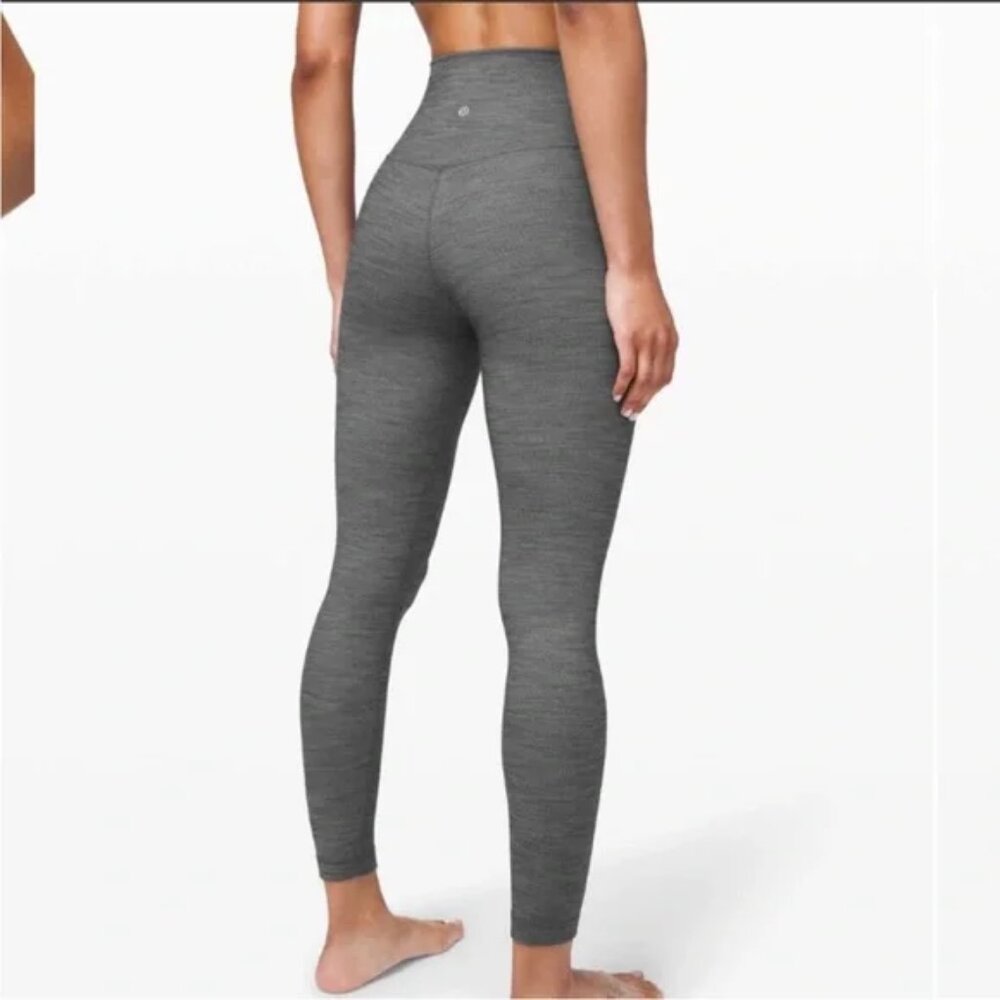 Lululemon Align Pant II 25" Mini Herringbone Heathered Black White Size 2